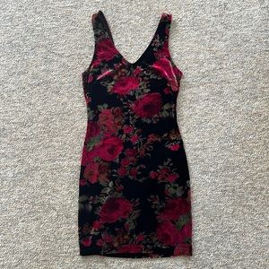 Rose velvet dress